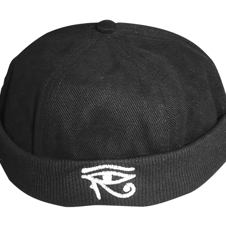 Docker Cap MIVOR – White Eye of Horus black Cap